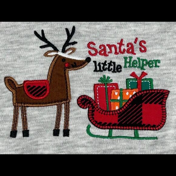 Baby Essentials Boys "Santa's Little Helper" Footie Pajamas Christmas 6 Months - Picture 4 of 7